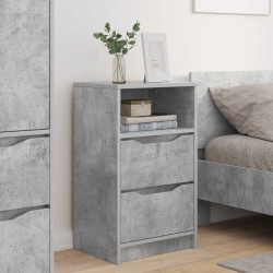 Tables de chevet avec tiroir 2 pcs Gris béton 40 x 30 x 467 cm 582066582066