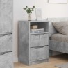 Tables de chevet avec tiroir 2 pcs Gris béton 40 x 30 x 467 cm 582066582066