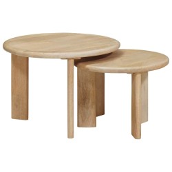 Tables basses gigognes 2 pcs Noir Bois de mangue massif 582067582067