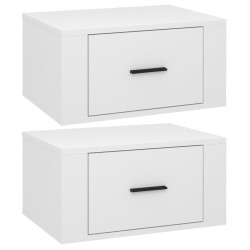 Tables de chevet murales 2 pcs Blanc brillant 50x36x25 cm 582072582072