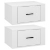 Tables de chevet murales 2 pcs Blanc brillant 50x36x25 cm 582072582072