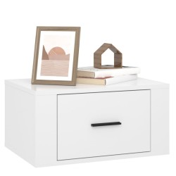 Tables de chevet murales 2 pcs Blanc brillant 50x36x25 cm 582072582072