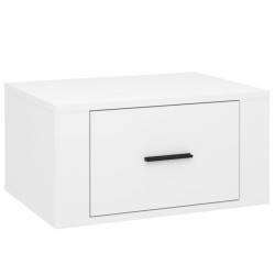 Tables de chevet murales 2 pcs Blanc brillant 50x36x25 cm 582072582072
