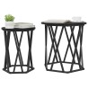 Table basse 2 pcs Chêne noir Bois d'ingénierie et acier 582073582073