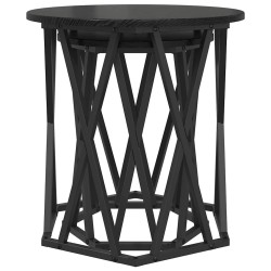 Table basse 2 pcs Chêne noir Bois d'ingénierie et acier 582073582073