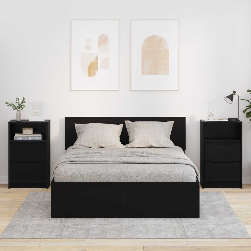 Tables de chevet 2 pcs Noir 40 x 30 x 467 cm Bois d'ingénierie 582076582076