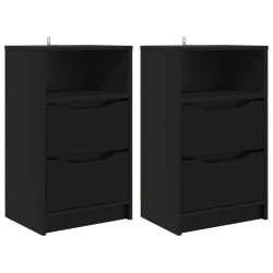 Tables de chevet 2 pcs Noir 40 x 30 x 467 cm Bois d'ingénierie 582076582076