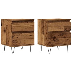 Tables de chevet 2 pcs vieux bois 40x35x50 cm bois d’ingénierie 582078582078