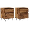 Tables de chevet 2 pcs vieux bois 40x35x50 cm bois d’ingénierie 582078582078