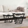 Table basse 3 pcs Chêne noir Bois d'ingénierie et acier 582079582079