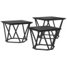 Table basse 3 pcs Chêne noir Bois d'ingénierie et acier 582079582079