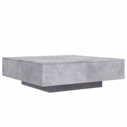 Table basse avec lumières LED gris béton 100x100x31 cm 582082582082