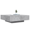 Table basse avec lumières LED gris béton 100x100x31 cm 582082582082