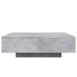 Table basse avec lumières LED gris béton 100x100x31 cm 582082582082