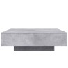 Table basse avec lumières LED gris béton 100x100x31 cm 582082582082