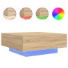 Table basse avec lumières LED chêne sonoma 80x80x31 cm 582083582083