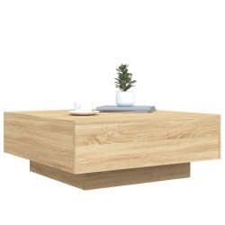 Table basse avec lumières LED chêne sonoma 80x80x31 cm 582083582083