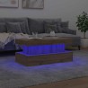 Table basse avec lumières LED chêne artisanal 90x50x40 cm 582084582084