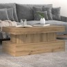 Table basse avec lumières LED chêne artisanal 90x50x40 cm 582084582084