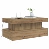 Table basse avec lumières LED chêne artisanal 90x50x40 cm 582084582084