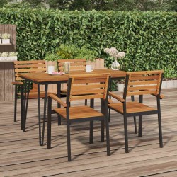 Table de jardin avec pieds épingle à cheveux 140x80x75cm acacia 582085582085
