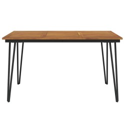 Table de jardin avec pieds épingle à cheveux 140x80x75cm acacia 582085582085