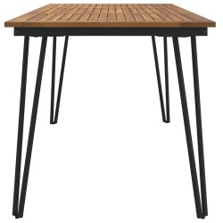 Table de jardin avec pieds épingle à cheveux 140x80x75cm acacia 582085582085