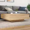 Table basse avec lumières LED chêne sonoma 100x100x31 cm 582087582087