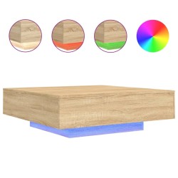Table basse avec lumières LED chêne sonoma 100x100x31 cm 582087582087