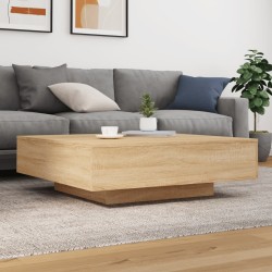 Table basse avec lumières LED chêne sonoma 100x100x31 cm 582087582087