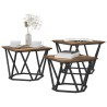 Table basse 3 pcs Chêne fumé Bois d'ingénierie et acier 582088582088