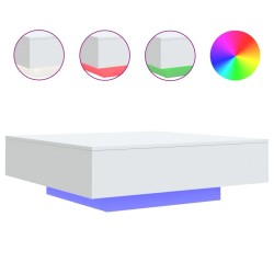 Table basse avec lumières LED blanc 100x100x31 cm 582090582090