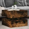 Table basse avec lumières LED chêne fumé 50x50x40 cm 582091582091