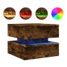 Table basse avec lumières LED chêne fumé 50x50x40 cm 582091582091