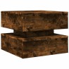 Table basse avec lumières LED chêne fumé 50x50x40 cm 582091582091