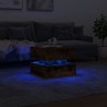 Table basse avec lumières LED chêne fumé 50x50x40 cm 582091582091
