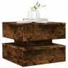 Table basse avec lumières LED chêne fumé 50x50x40 cm 582091582091