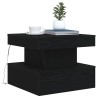 Table basse avec lumières LED chêne noir 50x50x40 cm 582092582092