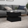 Table basse avec lumières LED chêne noir 50x50x40 cm 582093582093
