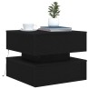 Table basse avec lumières LED chêne noir 50x50x40 cm 582093582093