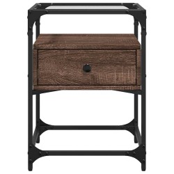 Table de chevet chêne marron 40x40x55 cm bois d’ingénierie 582094582094