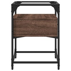 Table de chevet chêne marron 40x40x55 cm bois d’ingénierie 582094582094