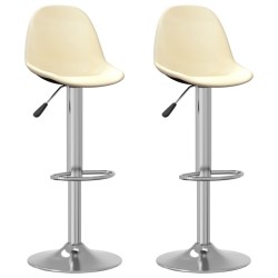 Tabourets de bar lot de 2 crème tissu 582106582106