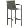 Tabourets de bar lot de 2 gris résine tressée 582108582108