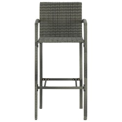Tabourets de bar lot de 2 gris résine tressée 582108582108