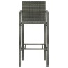 Tabourets de bar lot de 2 gris résine tressée 582108582108