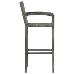 Tabourets de bar lot de 2 gris résine tressée 582108582108