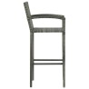 Tabourets de bar lot de 2 gris résine tressée 582108582108