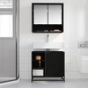 Cabinet de salle de bain avec porte Chêne noir 65 x 33 x 60 cm 582116582116