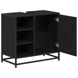 Cabinet de salle de bain avec porte Chêne noir 65 x 33 x 60 cm 582116582116